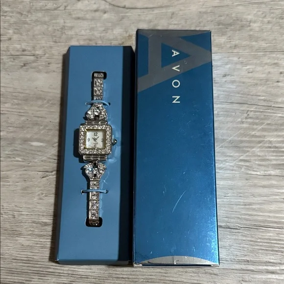 Avon Silver Watch with Crystal Details - Picture 1 of 1